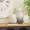 Set of 2 White Ceramic Farmhouse Vase, 12" x 10" x 9"